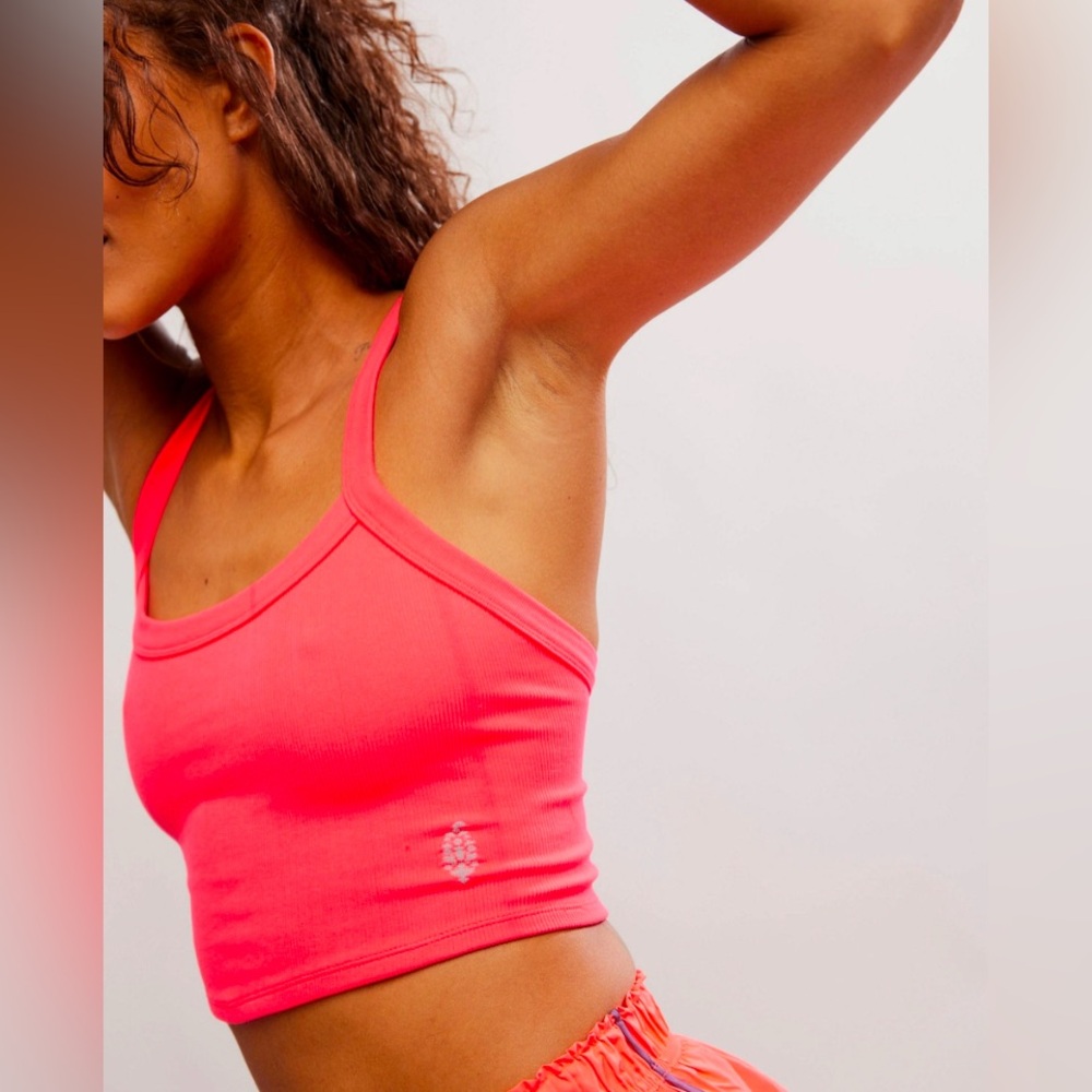 FP Movement All Clear Solid Cami in Electric Sunset Neon Pink XS/S
